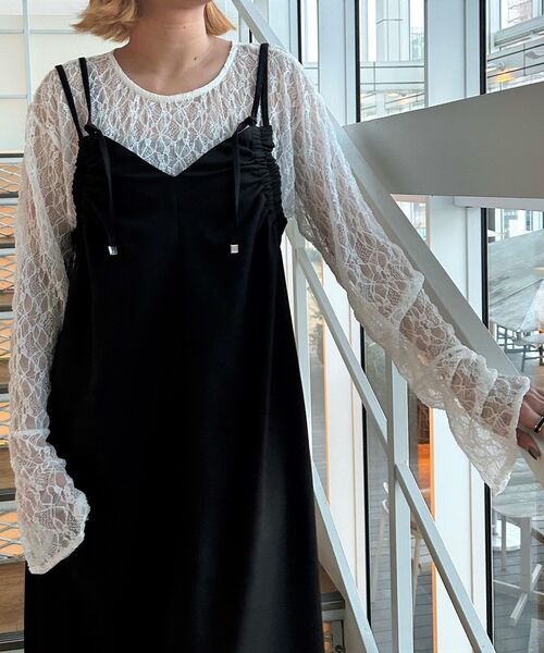 GALLEST(ギャレスト)の「【ZOZO限定】レースベルスリーブカットソー(Tシャツ/カットソー・レディース・ホワイト/ブラック・38)」の4枚目の写真