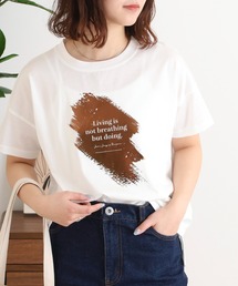 BRODIAEA 箔プリント 半袖Tシャツ カットソープルオーバー 日本製