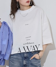 hunch USAコットンショート丈ロゴTシャツ