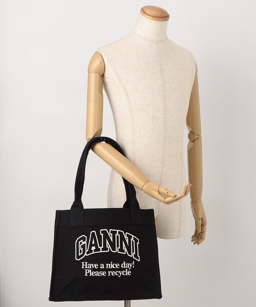 【GANNI】ロゴ トートバッグ GANNI/ガニー Large Easy Shopper Logo / A6647 / ロゴトート