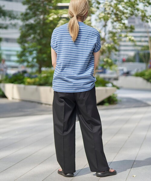 coen（コーエン）の「【接触冷感】イージービューティワイドパンツ（WEB限定サイズ）（スラックス・レディース・ブラック/ブラウン/コバルトブルー・S/M/L/XL）」の10枚目の写真