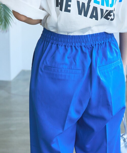 coen（コーエン）の「【接触冷感】イージービューティワイドパンツ（WEB限定サイズ）（スラックス・レディース・ブラック/ブラウン/コバルトブルー・S/M/L/XL）」の22枚目の写真