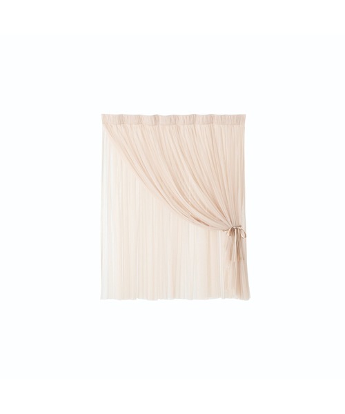 ダブルチュール レースカーテン H1350×W1000 ライトベージュ