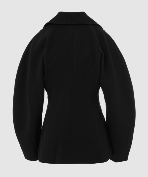 GANNI（ガニー）の「Bonded Crepe Curve Sleeve Jacket（その他アウター・レディース・ブラック・36/34）」の2枚目の写真