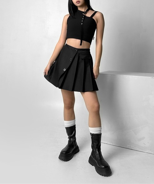 セール】【LVEU.】ベルトチョーカーデザインタンクトップ