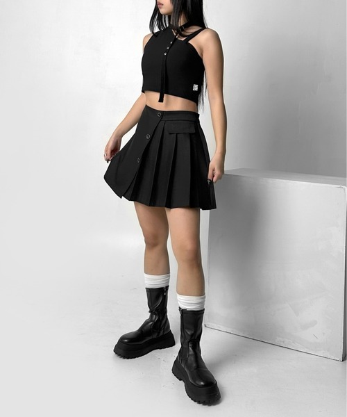 AUBREY プレートデザインタンクトップ+アシメベルトデザインロンパース AUBREY プレートデザインタンクトップ+アシメベルトデザイン