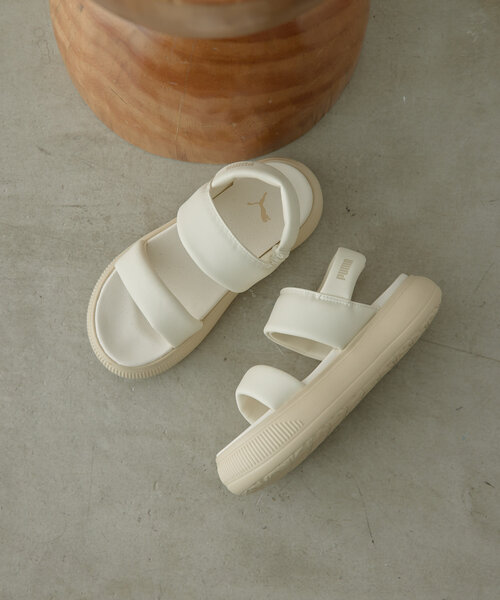 ear PAPILLONNER(イアパピヨネ)の「《WEB限定/サイズ展開23、24、25cm/厚底》【PUMA(プーマ)】ウィメンズ マユ パフィー サンダル/MAYU PUFFY SANDALS(サンダル・レディース・ホワイト/ブラック・23cm/24cm/25cm)」の7枚目の写真