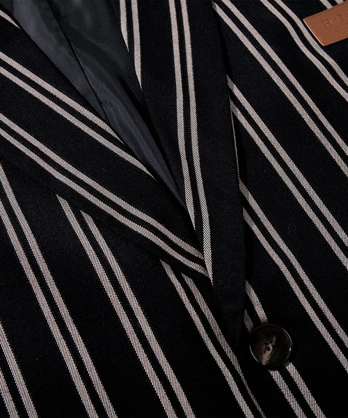 セール】HOOK -original- 古着風PU異素材襟テーラードジャケット