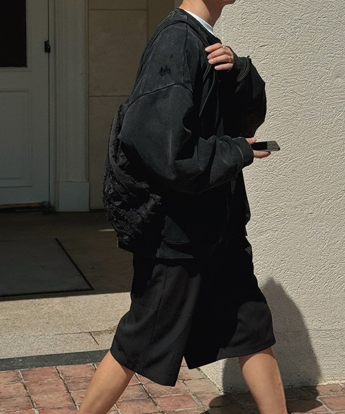 ASCLO（エジュクロ）の「ASCLO／バミューダスラックスハーフパンツ（スラックス・メンズ・ブラック/グレー・FREE）」の17枚目の写真