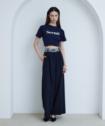 【Seemi.】セットで着られる/ウエストレースワイドパンツ
