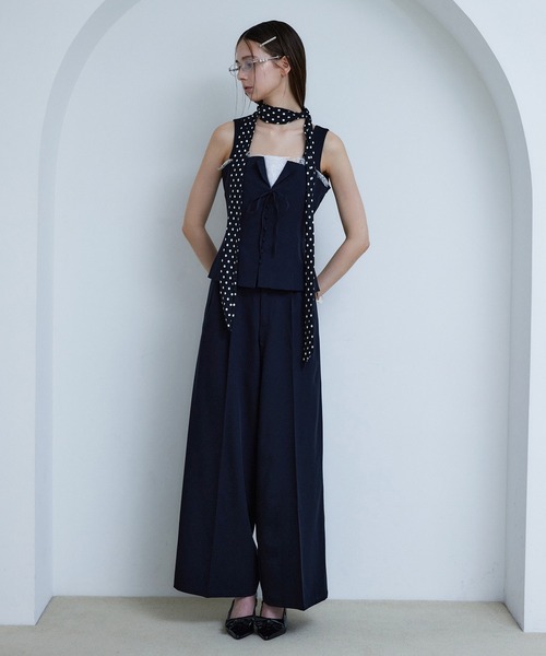 Seemi. byNICECLAUP（ シーミーバイナイスクラップ）の「【Seemi.】セットで着られる/ウエストレースワイドパンツ（その他パンツ・レディース・杢グレー/ネイビー・SMALL/MEDIUM）」の11枚目の写真