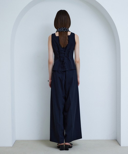 Seemi. byNICECLAUP（ シーミーバイナイスクラップ）の「【Seemi.】セットで着られる/ウエストレースワイドパンツ（その他パンツ・レディース・杢グレー/ネイビー・SMALL/MEDIUM）」の14枚目の写真