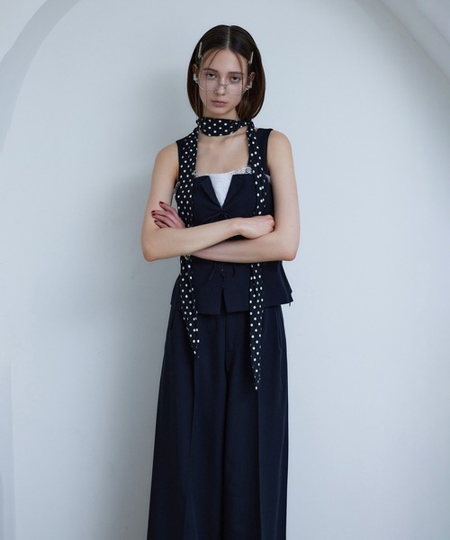 Seemi. byNICECLAUP（ シーミーバイナイスクラップ）の「【Seemi.】セットで着られる/ウエストレースワイドパンツ（その他パンツ・レディース・杢グレー/ネイビー・SMALL/MEDIUM）」の15枚目の写真