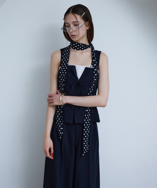 Seemi. byNICECLAUP（ シーミーバイナイスクラップ）の「【Seemi.】セットで着られる/ウエストレースワイドパンツ（その他パンツ・レディース・杢グレー/ネイビー・SMALL/MEDIUM）」の16枚目の写真