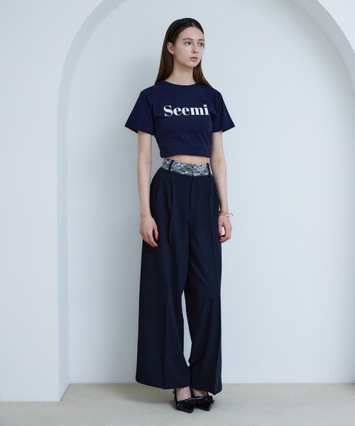 Seemi. byNICECLAUP（ シーミーバイナイスクラップ）の「【Seemi.】セットで着られる/ウエストレースワイドパンツ（その他パンツ・レディース・杢グレー/ネイビー・SMALL/MEDIUM）」の19枚目の写真