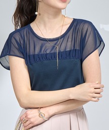 La boutique BonBon | シアー切り替えビスチェ風フレンチカットソー(Tシャツ/カットソー)