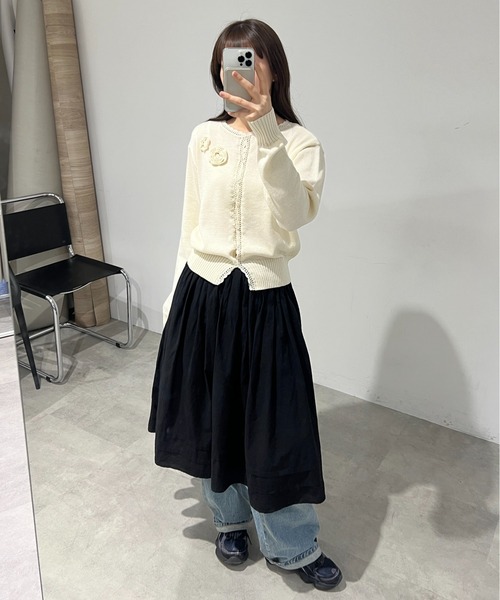 summer knit flower cardigan / サマーニットフラワー
