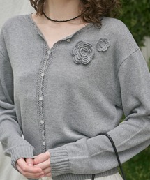 GIUNON（ジウノン）の「flower knit cardigan / フラワーニットカーディガン（カーディガン/ボレロ）」