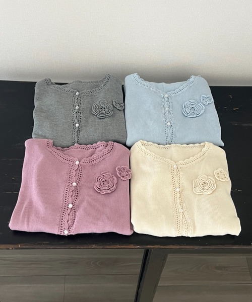 flower knit cardigan / フラワーニットカーディガン
