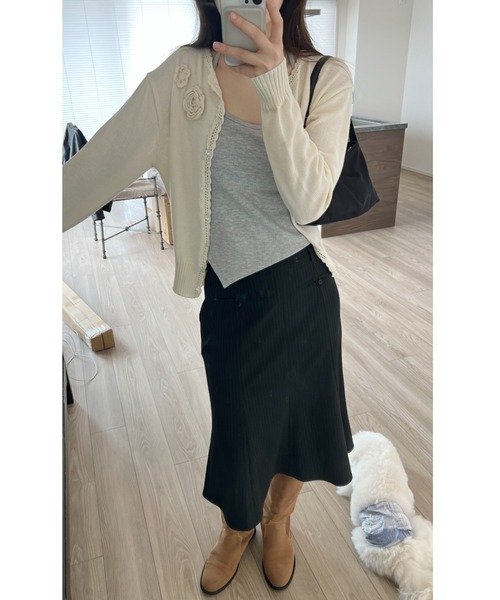 flower knit cardigan / フラワーニットカーディガン（カーディガン