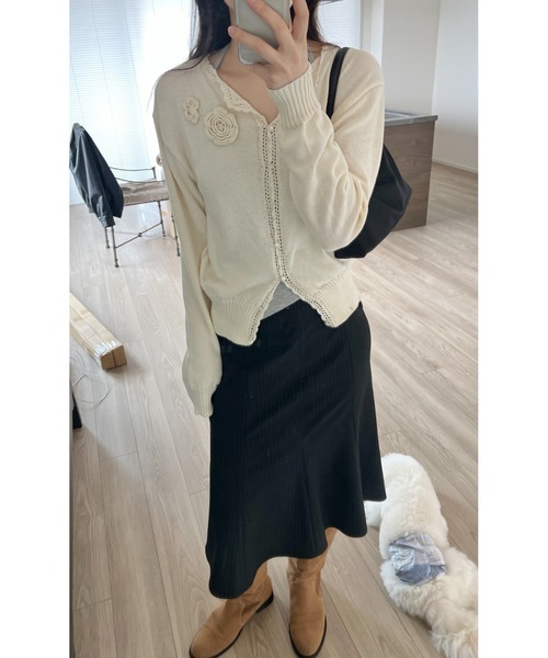 summer knit flower cardigan / サマーニットフラワー