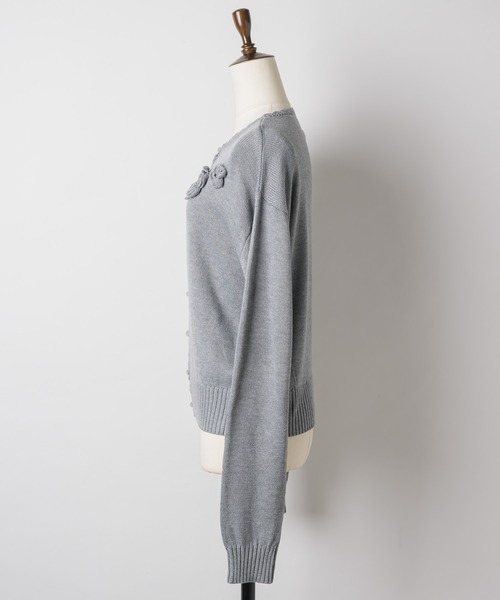 【10/15まで値下げ】GIUNON フラワーニットカーディガン / アイボリー flower knit cardigan / フラワーニットカーディガン