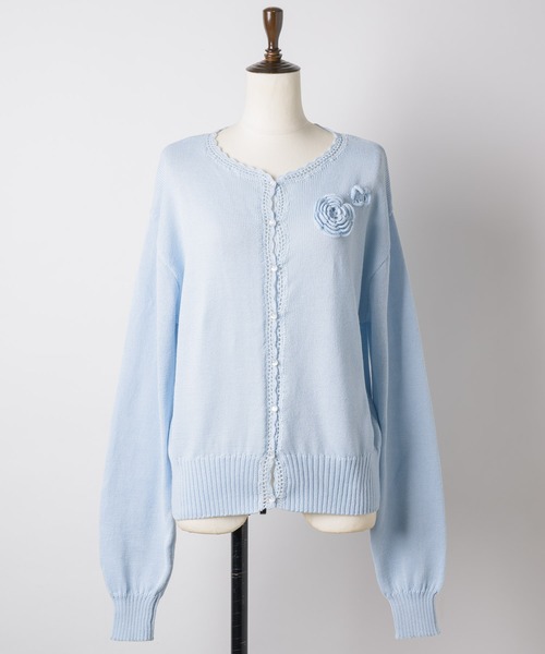 カーディガン summer knit flower cardigan / サマーニットフラワーカーディガン レディース GIUNON カーディガン summer knit flower cardigan / サマー