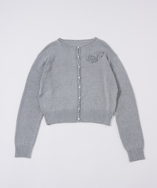 GIUNON ジウノン カーディガン summer knit flower cardigan / サマーニットフラワー