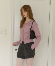 GIUNON（ジウノン）の「flower knit cardigan / フラワーニットカーディガン（カーディガン/ボレロ）」