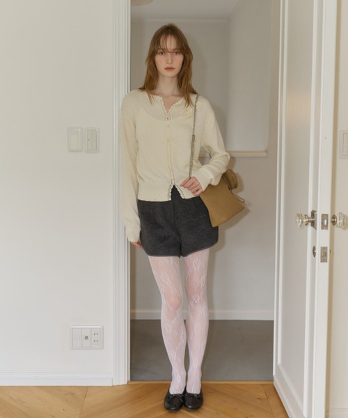 GIUNON ジウノン カーディガン summer knit flower cardigan / サマーニットフラワー