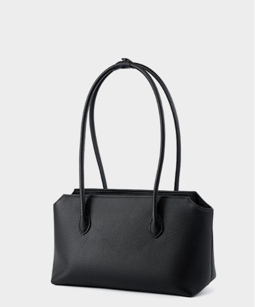 NiiNa(ニーナ)の「【 NiiNa / ニーナ 】高品質牛革 2way ロングショルダー 本革スクエアボストンバッグ(ボストンバッグ・レディース・ブラック/グレイッシュベージュ・FREE)」の5枚目の写真
