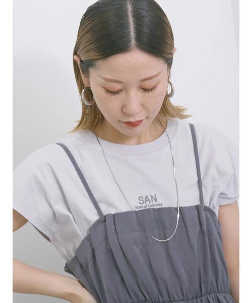 Samansa Mos2 blue(サマンサモスモスブルー)の「【接触冷感】キャミビスチェ(シャツ/ブラウス・レディース・カーキ/ブラック/チャコールグレー/ベージュ・F)」の11枚目の写真