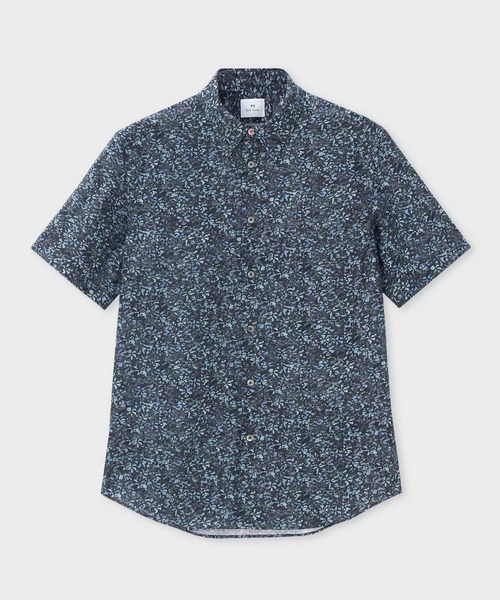 pe-roPSポールスミス 半袖シャツ 総柄 花柄 マルチカラー ブラック Textured Floral' 半袖シャツ / 152308 619PN（シャツ/ブラウス