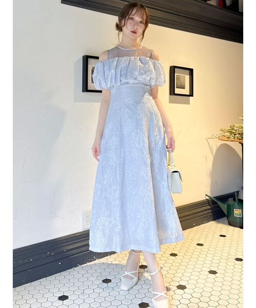 dazzlin(ダズリン)の「ジャカードバルーンスリーブドレス(ドレス・レディース・オフホワイト/ブルー/グリーン・SMALL/MEDIUM)」の19枚目の写真
