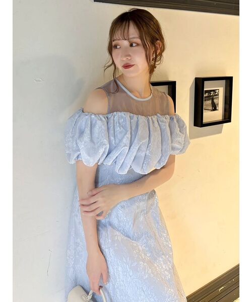 dazzlin(ダズリン)の「ジャカードバルーンスリーブドレス(ドレス・レディース・オフホワイト/ブルー/グリーン・SMALL/MEDIUM)」の18枚目の写真