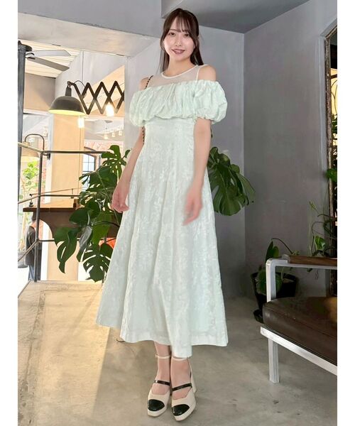 dazzlin(ダズリン)の「ジャカードバルーンスリーブドレス(ドレス・レディース・オフホワイト/ブルー/グリーン・SMALL/MEDIUM)」の15枚目の写真