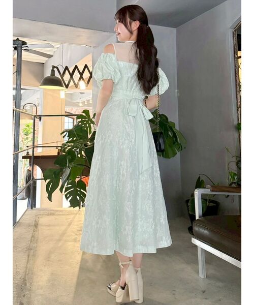 dazzlin(ダズリン)の「ジャカードバルーンスリーブドレス(ドレス・レディース・オフホワイト/ブルー/グリーン・SMALL/MEDIUM)」の14枚目の写真