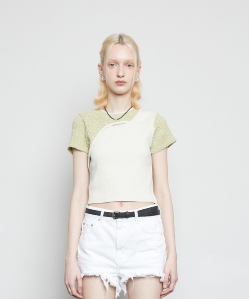 LARTIGENT(ラーティゼン)の「L3 CUTOUT SHORT SLEEVE T-SHIRT(Tシャツ/カットソー・レディース・カーキ/ブラック/クリーム・FREE)」の19枚目の写真