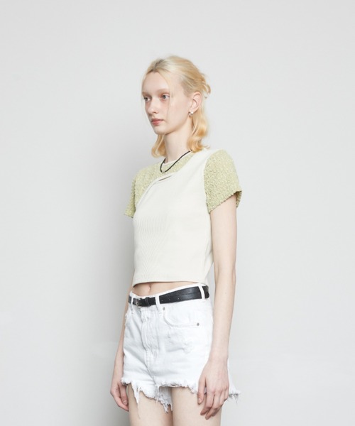 LARTIGENT(ラーティゼン)の「L3 CUTOUT SHORT SLEEVE T-SHIRT(Tシャツ/カットソー・レディース・カーキ/ブラック/クリーム・FREE)」の20枚目の写真