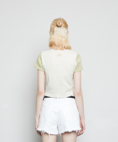 LARTIGENT(ラーティゼン)の「L3 CUTOUT SHORT SLEEVE T-SHIRT(Tシャツ/カットソー・レディース・カーキ/ブラック/クリーム・FREE)」の21枚目の写真