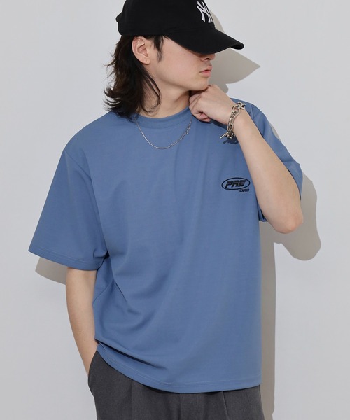 FUNALIVE(ファンアライブ)の「梨地 ワンポイント 半袖 Tシャツ(Tシャツ/カットソー・メンズ・ベージュ/グレー/サックスブルー/ブラック・L/LL/M)」の4枚目の写真