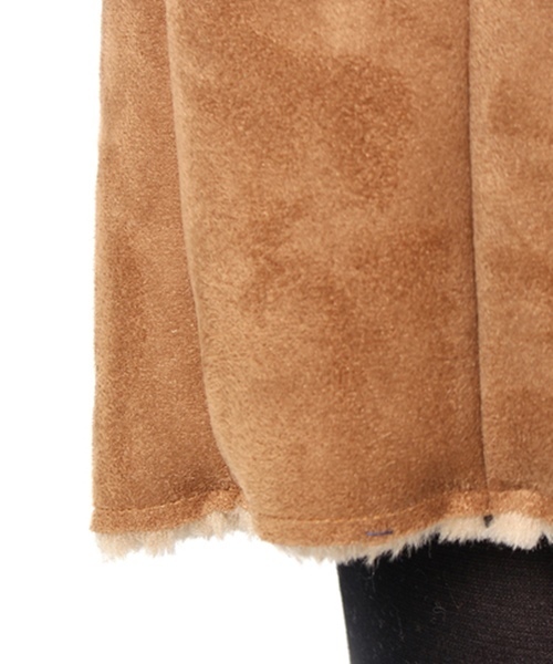 Chico（チコ）の「【who's who Chico】フェイクムートンノーカラーコート（ムートンコート・レディース・キャメル/ブラウン/ネイビー・FREE）」の19枚目の写真