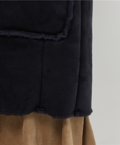 Chico（チコ）の「【who's who Chico】フェイクムートンノーカラーコート（ムートンコート・レディース・キャメル/ブラウン/ネイビー・FREE）」の10枚目の写真