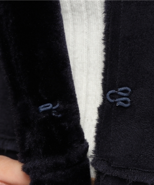 Chico（チコ）の「【who's who Chico】フェイクムートンノーカラーコート（ムートンコート・レディース・キャメル/ブラウン/ネイビー・FREE）」の11枚目の写真