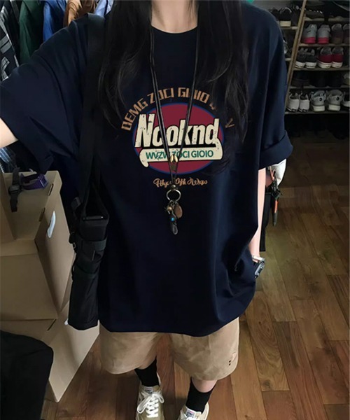 NEW GENTLEMAN（ニュージェントルマン）の「Ncoknd オーバーサイズT（Tシャツ/カットソー・メンズ・ネイビー/ライトグレー/ホワイト/ブラック・M/L/XL）」の4枚目の写真