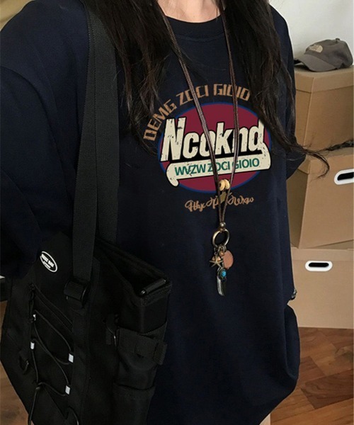 NEW GENTLEMAN（ニュージェントルマン）の「Ncoknd オーバーサイズT（Tシャツ/カットソー・メンズ・ネイビー/ライトグレー/ホワイト/ブラック・M/L/XL）」の12枚目の写真