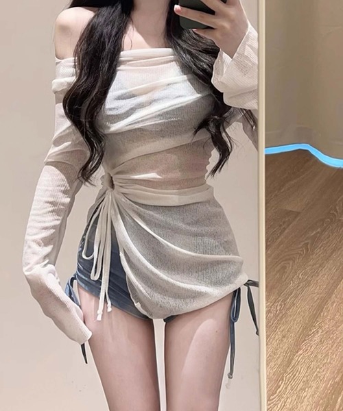 Ulysses（ユリシス）の「ホルターネックタンキニ　シアートップス付き（水着・レディース・ブルー・M/L）」の8枚目の写真