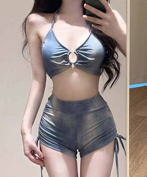 Ulysses（ユリシス）の「ホルターネックタンキニ　シアートップス付き（水着・レディース・ブルー・M/L）」の9枚目の写真