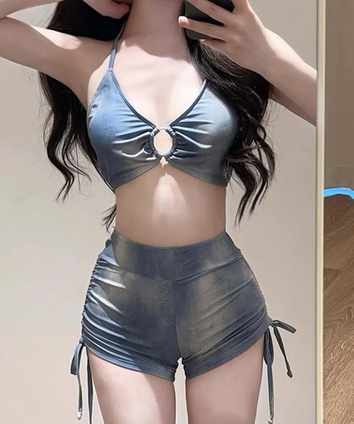 Ulysses（ユリシス）の「ホルターネックタンキニ　シアートップス付き（水着・レディース・ブルー・M/L）」の10枚目の写真