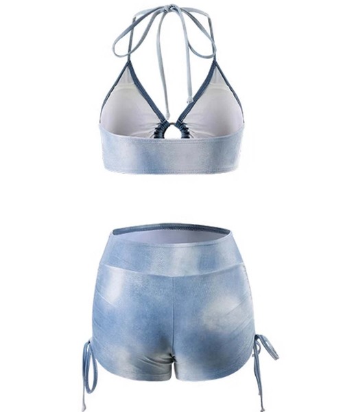 Ulysses（ユリシス）の「ホルターネックタンキニ　シアートップス付き（水着・レディース・ブルー・M/L）」の14枚目の写真